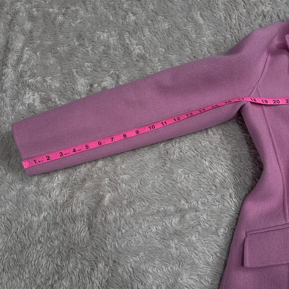 Vintage 80s Jôn Tailored Flocked Wool Knit Blazer Jacket Collared Candy Pink - Picture 6 of 14